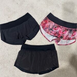 Lululemon athletica Women’s Athletic Shorts - 2 Speed up & 1 skort, size 4